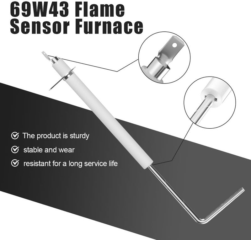 Guweta 2 PCS Ultra Durable 69W43 Flame Sensor for Furnace Replacement for 69W4301 LB-74940B LB74940B Compatible with Lennox Ducane Armstrong Furnaces - Image 3